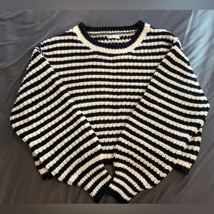 Miss Love/Grey Bandit Black and White Manhattan Sweater